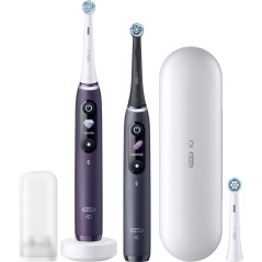 "Oral-B iO Series 8n DUO Electric Toothbrush - Black/Purple | Ultimate Clean & Smart Technology"